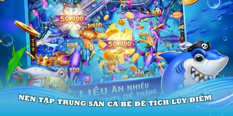 Người chơi nên tập trung săn cá bé để tích lũy điểm